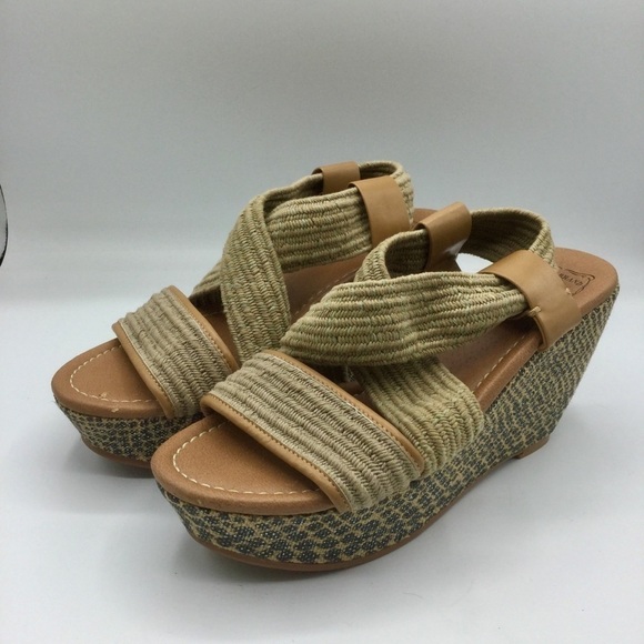 Lucky Brand Elastic Strap Wedges Size 7 - Picture 1 of 7